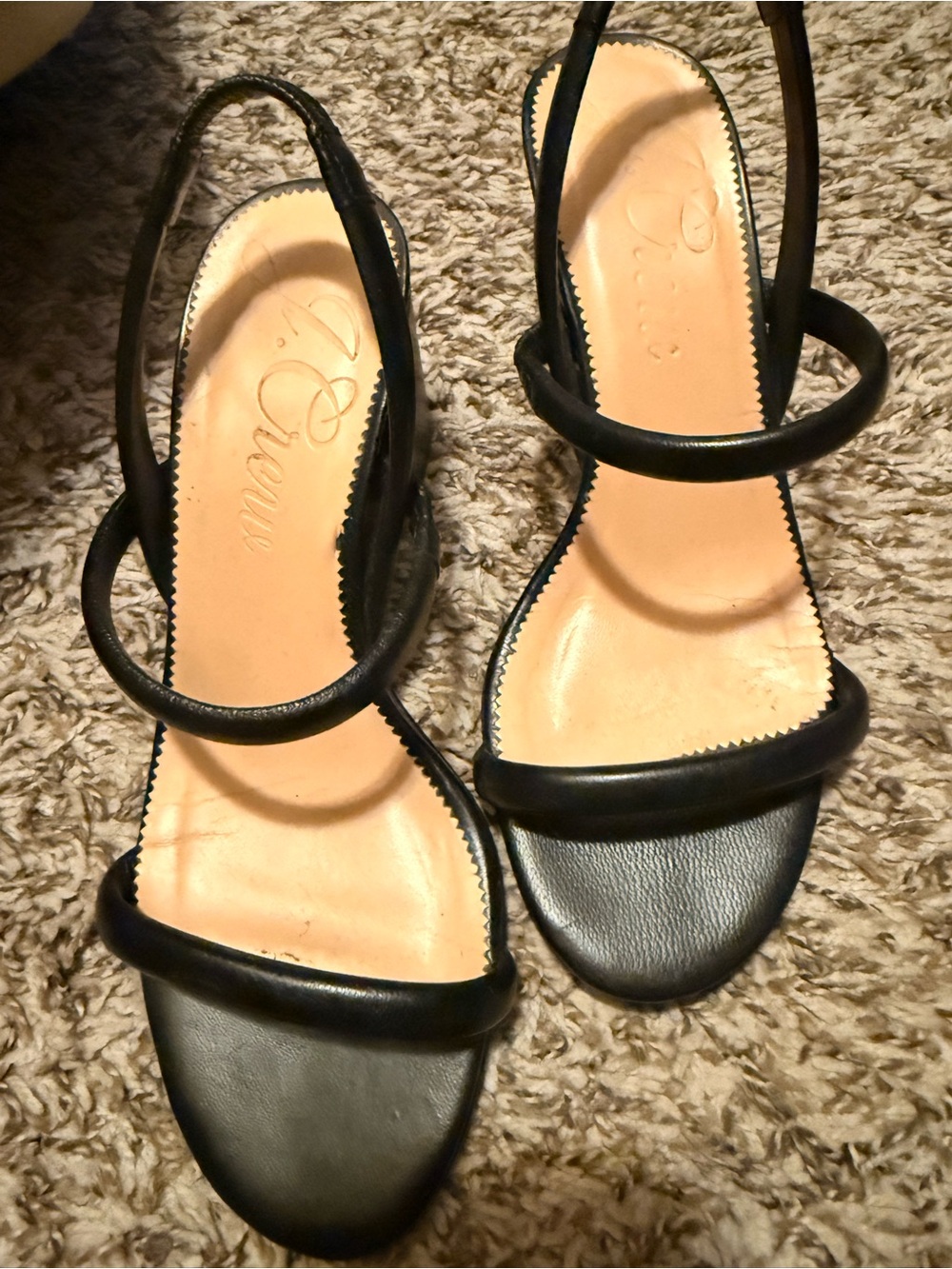 J. Crew Black Double-Strap Slingback Heels